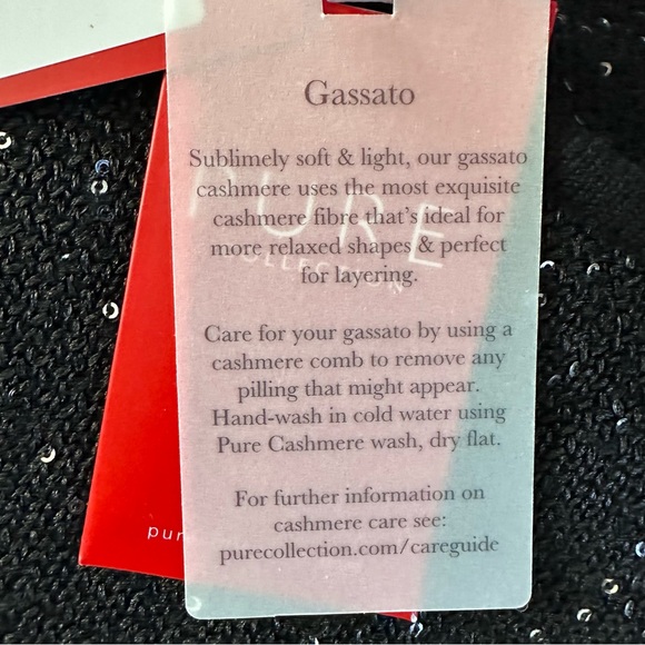 Pure Collection Gassato Black Cashmere Sparkle Sweater NWT Size 18 - Picture 8 of 13